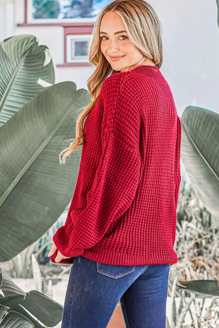 Reese Waffle Knit Sweater