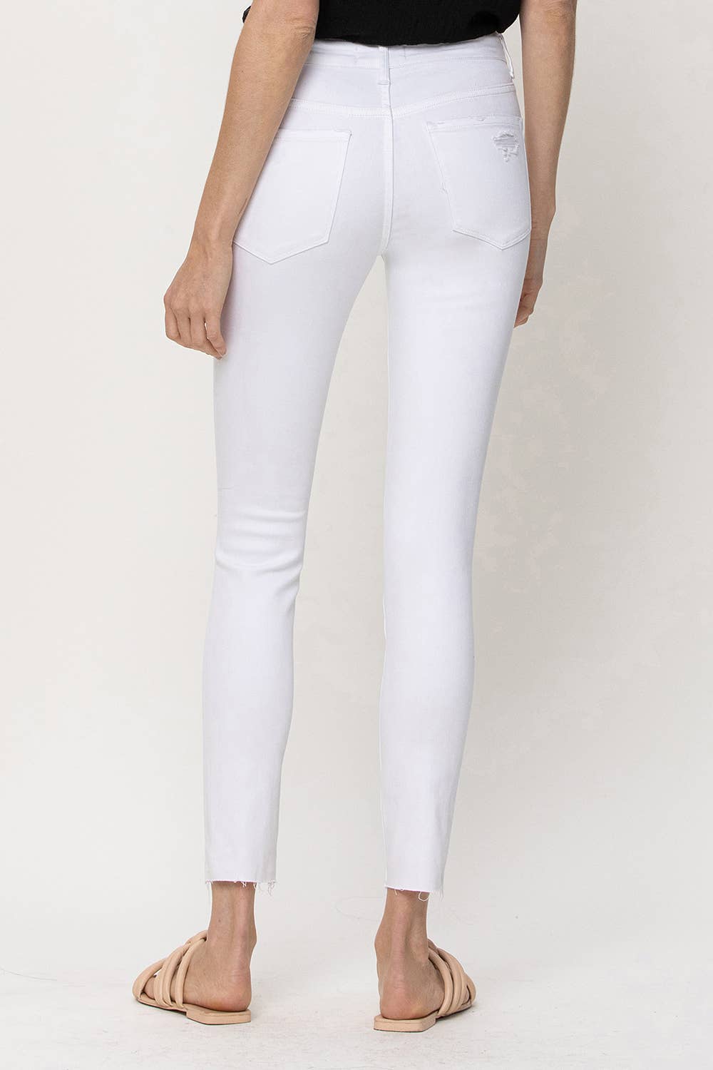 Amber White Mid Rise Skinny Jeans