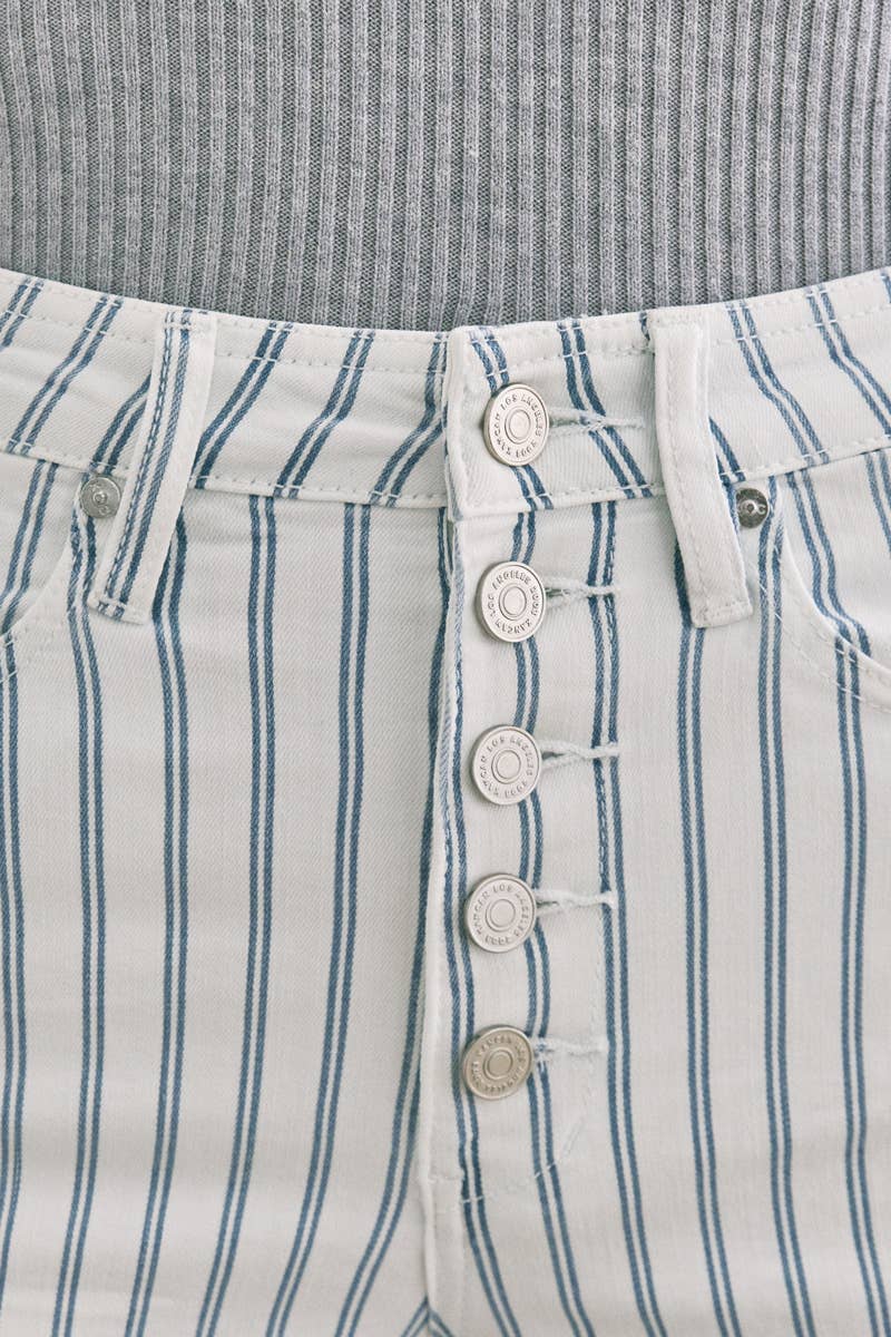 High Rise Striped KanCan Shorts