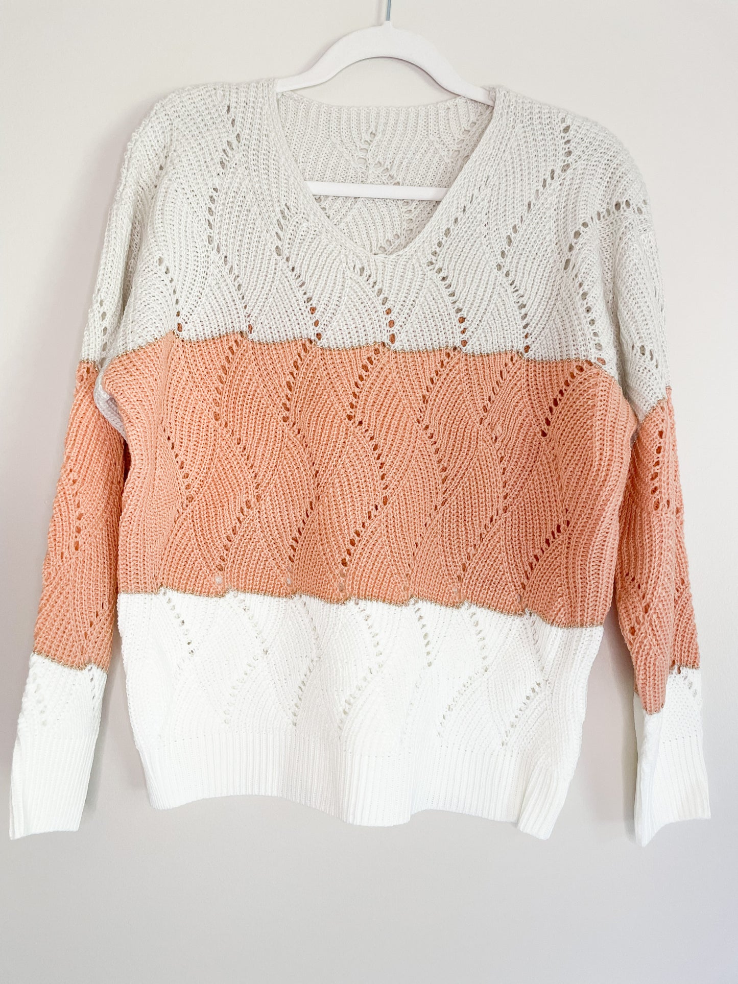 "Blushing" Color Block Sweater