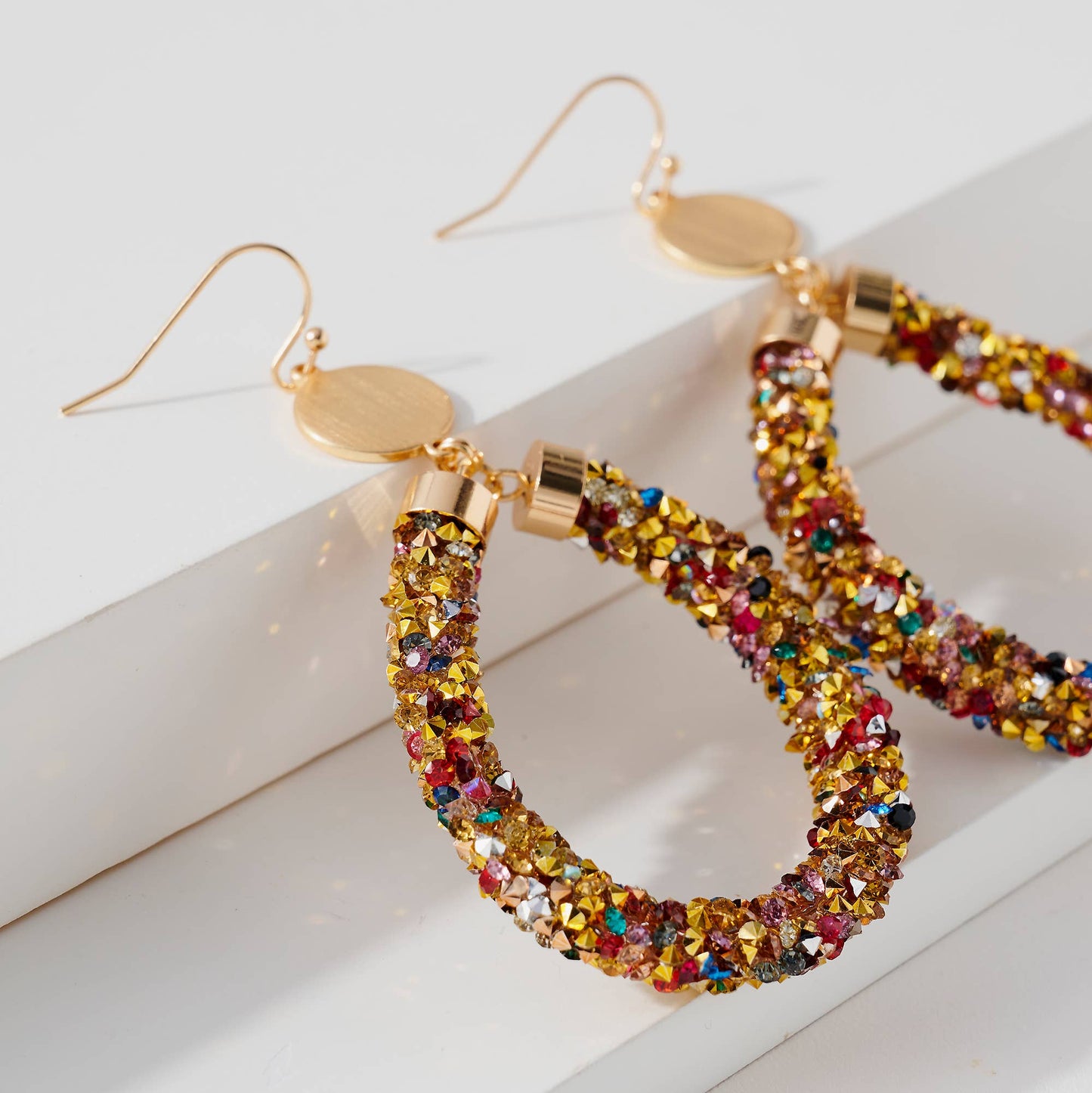 Confetti Stone Teardrop Earring