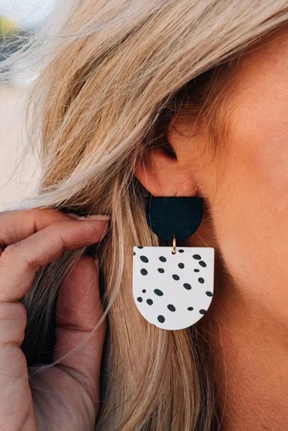 Dainty Dalmatian Print Earrings
