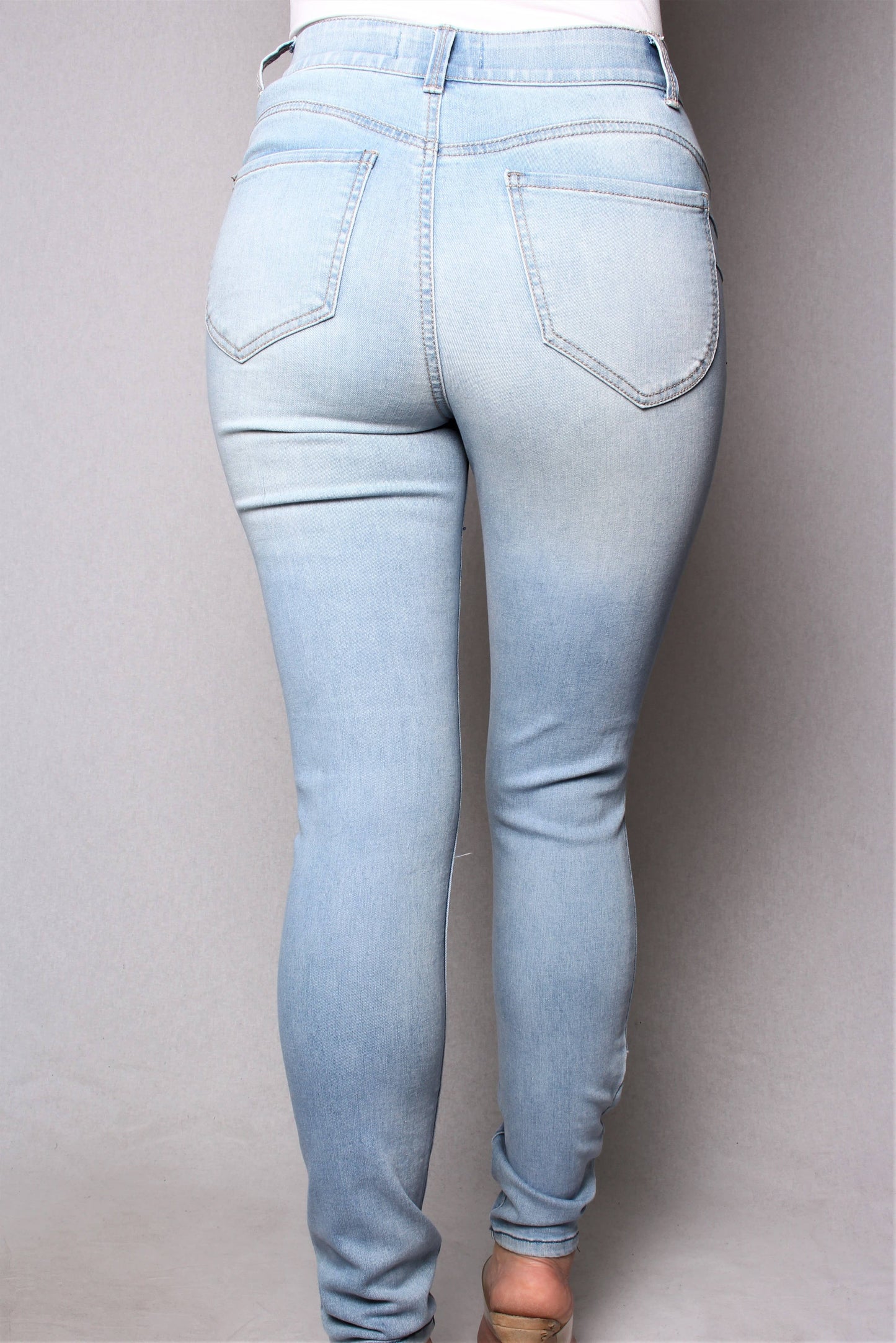 Light Wash Distressed Skinny Jean
